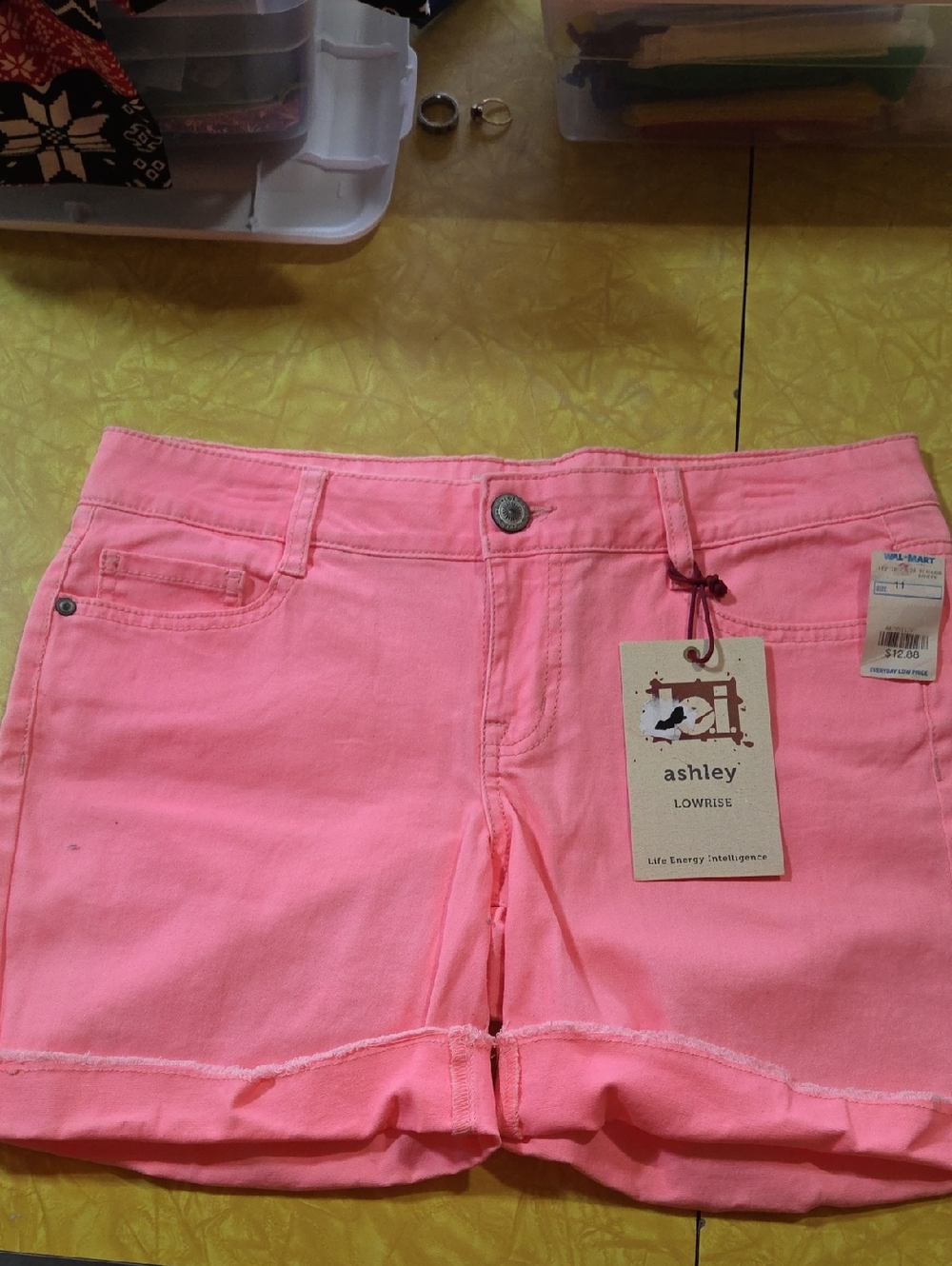 #15 L.e.i Ashley  Pink Lowrise Denim Shorts